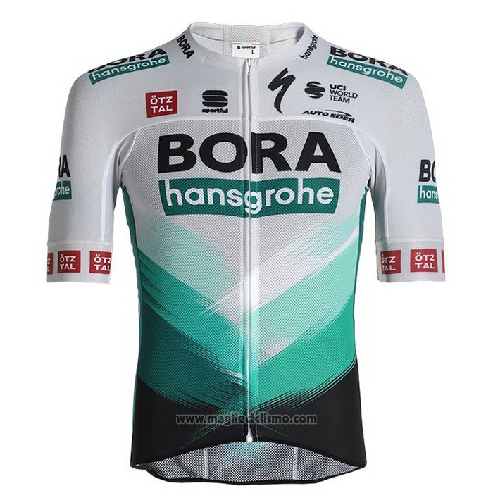 2021 Abbigliamento Ciclismo Bora-Hansgrone Bianco Verde Nero Manica Corta e Salopette
